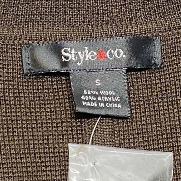 Style & Co Women's Double Breasted Cardigan Sweater Small Coffee Brown $69 NWT - Picture 4 of 7